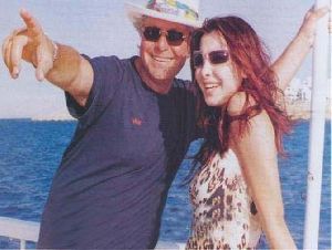 Nancy Ajram : nancy ajram on a boat in the middle of the sea with egyptian actor hussein fehmi