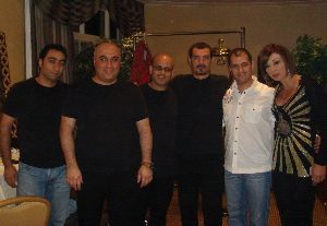 Adel Karam : La yomal Team picture with their fans- Adel Karam, Abbas Chahin, Roula Chamieh, and Naim Halawa