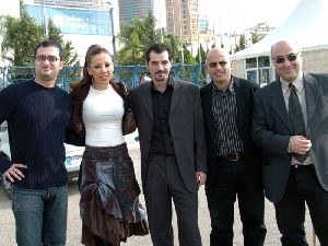 Adel Karam : Adel Karam with his co-stars of la yomal - Abbas shahin, Roula Chamieh, Naim Halawa and the director Naser Fakih