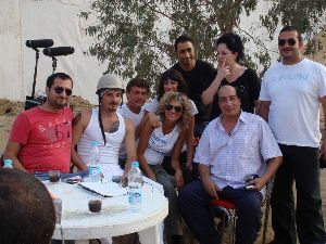 Adel Karam : behind the scenes cast of abu riad show - Adel Karam with director Naser Fakih