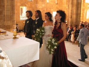 Nadine Labaki : Nadine at her wedding to Khaled Mouzannar at church