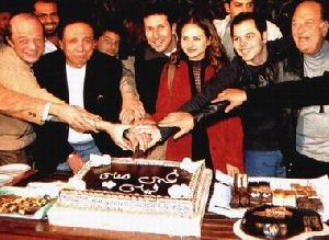 Adel Emam : Adel at the premiere of the movie Ghabi mennofee with nelly kareem and Hani Ramzi