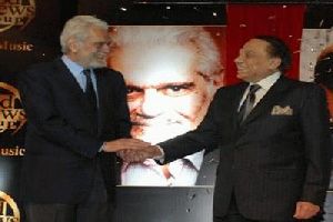 Adel Emam : Adel Emam with Omar Sherif at Hassan and Morqos Film Premiere