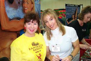 Cory Everson : cory everson with a female fan