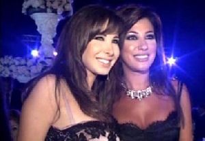 Najwa Karam : najwa karam with nancy ajram at sireen abdel noor wedding