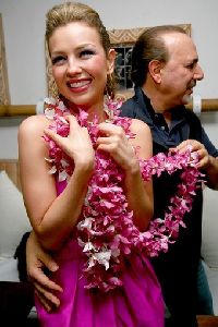 Thalia and her husband Tommy Mottola at the celebration of her new album Lunada on June 17, 2008 at Nikki Midtown in New York