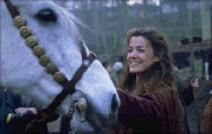 Claudia Christian : Claudia Christian with a white horse