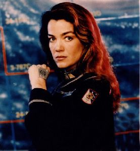 Claudia Christian as Suzan Ivanova from babylon 5 space sci-fi Tv series