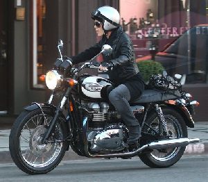 pink : seen on a motorcycle after shopping in West Hollywood