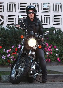 pink : picture on a motorcycle after shopping in West Hollywood, California 2008