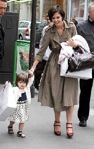 Suri Cruise walking with Mommy Katie Holmes