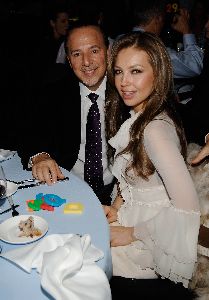 Thalia : and her husband the music executive Tommy Mottola at a charity party to Cure Parkinson s 2008 Benefit for The Michael J. Fox Foundation at the Sheraton New York Hotel and Towers on November 5, 2008