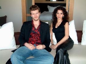 Songul Oden picture with Kivanc Tatlitug