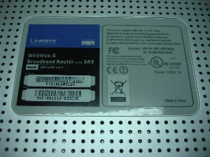 linksys wrt54gx v.2 version 2 rtl8651b : router back sticker