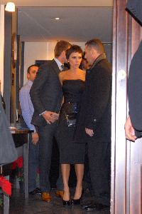 VICTORIA BECKHAM : Victoria and David Beckham having dinner at restaurant DA Giannino