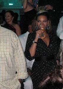 Beyonce Knowles celebrating the 2009 new year