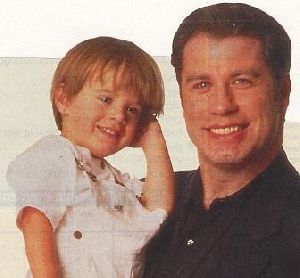 Jett Travolta as a cute little boy with his father John Travolta