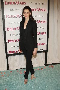 Anne Hathaway on the red carpet at the Bride Wars movie Premiere in New York City