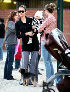 Jessica Alba with cute daughter Honor Marie on 27th December 2008