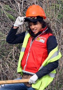 Michelle Rodriguez : candids participating in the DUI Community Service in L.A yesterday on the 5th of January 2009