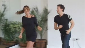 Lisa Snowdon training with her partner of dancing with the stars Brendan Cole