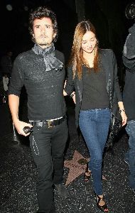 Orlando Bloom and Miranda Kerr at Katsuya restaurant in Hollywood on January 14th 2009