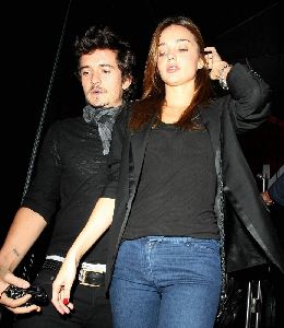 Orlando Bloom and Miranda Kerr at Katsuya restaurant in Hollywood on January 14th 2009