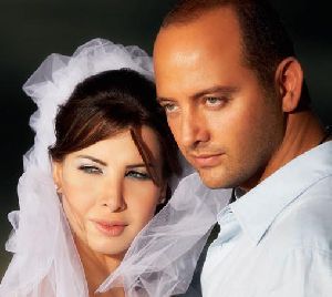 nancy ajram and Fadi closeup face picture from their wedding celebration