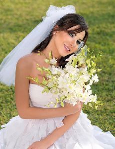 nancy ajram looking amazing wearing her wedding dress