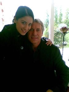 hazal kaya with the actor who played her father in Genco