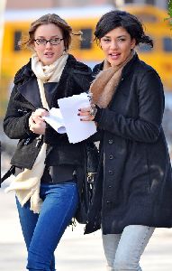 Leighton Meester and Jessica Szohr : heading to the set of Gossip Girl on January 14th 2009