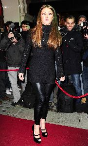 Lucy Pinder arrives at the Opening night performance of the new West End musical Thriller Live at the Lyric Theater