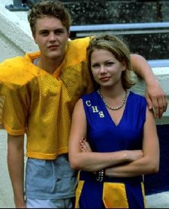 Actor michael pitt wearing an american football outfit