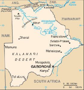 Maps of Cities : Botswana map