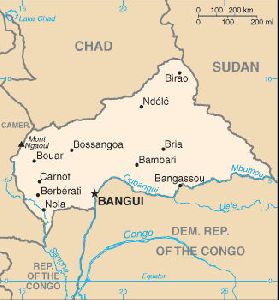 Maps of Cities : Central African Republic map