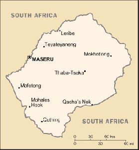 Maps of Cities : Lesotho map