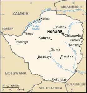 Maps of Cities : Zimbabwe map