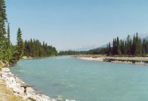 Cities Canada : the stream is obviously runoff from a glacier - notice the fine white touch of the w