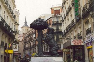 Cities Europe Spain : The Bear and the Cherry Tree the symbol of Madrid.