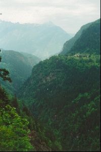 Cities Europe Switzerland : A steep Swiss valley on my way from Chamonix, France, to Aosta, Italy.