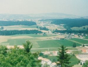 Cities Europe Switzerland : Looking down towards Gruyeres, where they make excellent cheese.