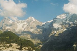 Cities Europe Switzerland : These peaks are  from left  the Eiger,