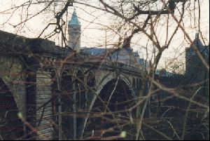 Cities Europe Luxembourg : The Pont Adolphe  Adolphe s Bridge  over the Pétrusse Gorge.