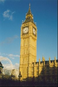 Cities Europe The United Kingdom : Big Ben, with the Millennium Eye in the background