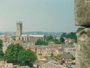 Cities Europe The United Kingdom : The town of Warwick from the walls of Warwick Castle