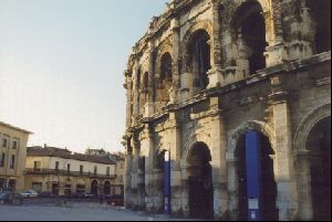 Cities Europe France : The Roman Ampitheatre in Nîmes is one of the oldest and best-preserved examp