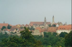 Cities Europe Germany : Looking back at Rothenburg from the wall