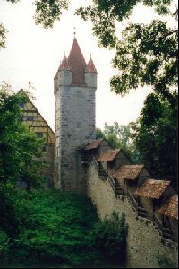 Cities Europe Germany : Some of the wall along the south part of Rothenburg