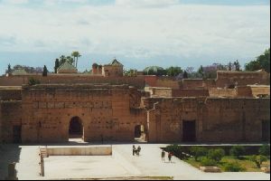 Cities Africa Morocco : Looking from the Menara Gardens toward the snow-capped Atlas Mountains far i