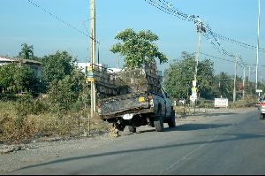 Cities thailand : Problems on the road, typically not secured.........